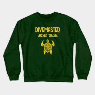 Polynesian Turtle Tattoo Design -Divemaster Scuba Diving Crewneck Sweatshirt